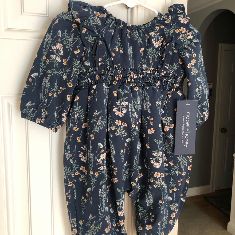 New w Tag: SET OF TWO . Bisby Bubble Romper and Mabel & Honey LS Boho Romper. - Picture 9 of 13